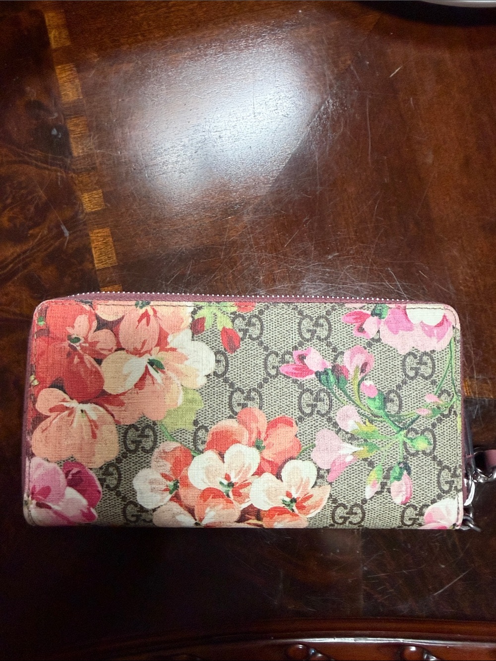 Gucci Floral GG Zip Wallet - Pink Multi Floral